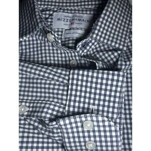 Mizzen and Main Leeward Shirt Men M Blue  Check Lightweight Performance Stretch